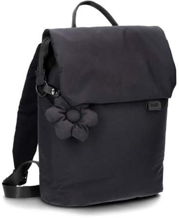 Zwei Damen Puffer City-Rucksack HANNAH HAR13 mit 7 Liter Volumen, Reißverschlussfächern, gepolstertem Trennfach, recyceltes Polyester, wasserabweisend (off-white) (black)