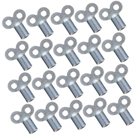 DOITOOL 20pcs Radiator Valve Keys Bulk for Plumbing and Heater Repairs Square Socket Bleed Key Compatible with Various Radiator Valve Venting Tool for Air Bleeding Tasks