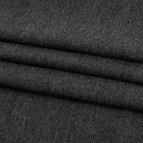 AHANDMAKER Schwarz Tweedstoff Faser Und Wollgewebe Fischgräten Tweed Stoff Für Heimwerker Basteln Nähen Kleider Handtaschen Mäntel Kostüme Kleidungszubehör