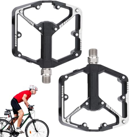 Pédales de vélo de course - Pièces de rechange plates antidérapantes - Pédales larges spécialement conçues pour les VTT - Pour l'extérieur, la randonnée, le cyclisme, la conduite, les voyages
