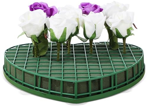 BESPORTBLE Heart Shaped Floral Foam for Car Wedding Car Floral Mud Plate DIY Flower Arranging Block with Suction Cup Large Size for Party and Bridal Decoration