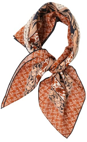 Prettystern Foulard en soie et coton 65/65 cm pour femmes et hommes printemps été écharpe en soie