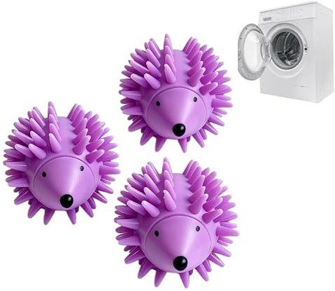 Tumble Dryer Balls 3 Pack – Reusable Anti Static Dryer Balls – Natural Fabric Softener for Laundry, Eco Friendly Dryer Accessories (Purple)