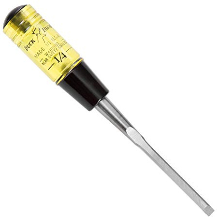 Buck Brothers 120101BC 1/4 Wood Chisel Made in USA, For Paring and Finishing Cuts in Carpentry and Woodworking, Tempered Tool Steel Blade, Mallet-Safe Handle