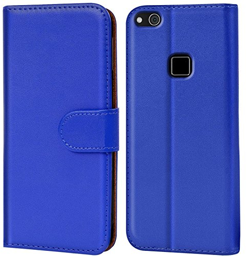 Verco Handyhülle für Huawei P10 Lite Hülle, Hülle für Huawei P10 Lite Tasche PU Leder Flip Case Brieftasche - Blau