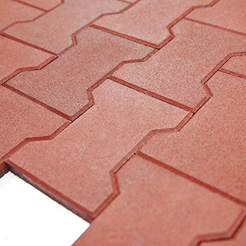 RevTime Gartengummi-Pflastersteine, 3/4 Zoll dick für Terrasse und Garten, Sicherheitsgummigehwege, ineinandergreifende Gummipflaster, Park, Gehweg, Terrakotta (20 Stück)