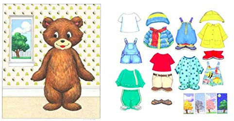 Story Time Felts Dress Me Weather Bear Boy Felt Flannel Board Precut (Large 14x16 Background)