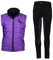 MS-Trachten Reitset Kinder Reitweste Pia Lila mit Reitleggings Schwarz (134/140)