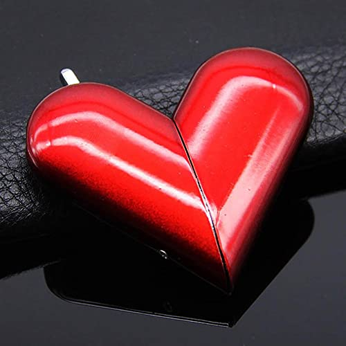 DFGHJK Freies Feuer, faltende magische Liebe, Herz-Feuerzeug, Butan-Gas-Stein-Feuerzeug, aufregendes Rauchgeschenk, tragbarer Gadget Collector (Color : Rot)