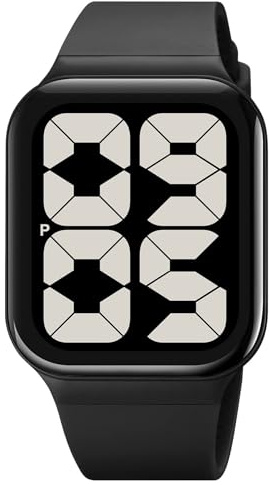 Gosasa Orologio digitale a LED con quadrante grande, data, ora, 3 bar, impermeabile, orologio sportivo da uomo e donna