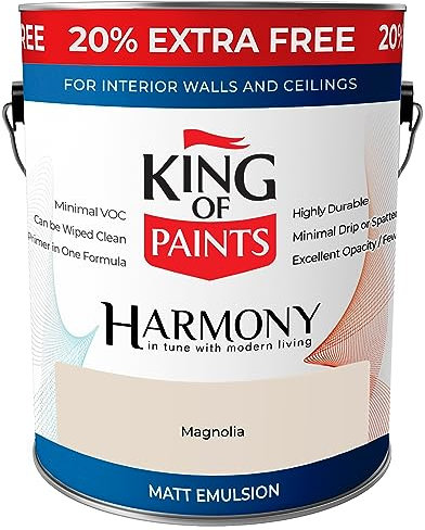 king of Paints Harmony Matt Emulsion 3L Magnolia lowest Voc and Washable