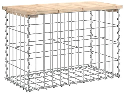 vidaXL Banc de Jardin Design de Gabion 63x31,5x42cm Bois Massif de pin