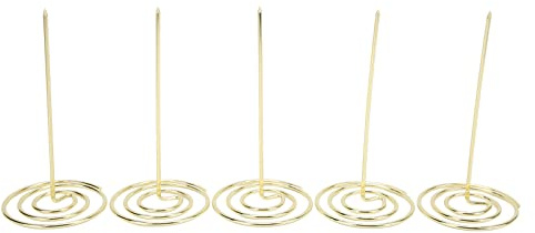 5 Stück Schreibtisch Quittung Halter, 15.3cm Zettelspießer Rechnungsgabel Quittung Halter Spike Restaurant Scheckspindel Gerade Stange Papierhalter(Gold)