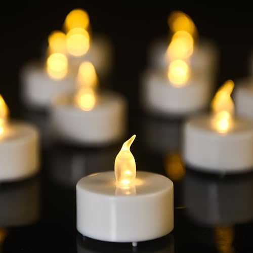 Biyanuo Tealight LED 150 pezzi candele senza fiamma a batteria realistiche e luminose lampeggianti, batteria extra lunga 200 ore per matrimoni, festival, feste, decorazioni per la casa