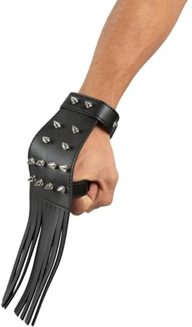 BONDAGERIE® Frustino a guanto da mano whip due in uno, con rivetti, ecopelle