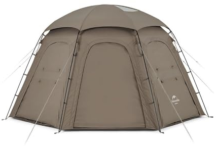 Naturehike Großes Campingzelt mit sofortiger Einrichtung, wetterfestes Outdoor-Zelt für Camping, Wandern und Reisen, 3-Jahreszeiten-Kuppelzelt inklusive Tragetasche, 400 x 400 x 200 cm