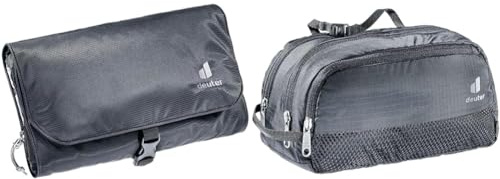 deuter Wash Bag II Kulturbeutel, Schwarz & Wash Bag Tour III Kulturbeutel (2 L), Schwarz
