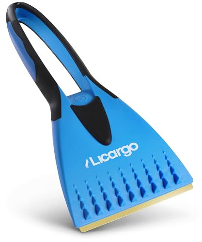 LICARGO Eiskratzer Auto Messingklinge - Eisfrei in einem Zug & schonend zur Scheibe - Scheibenkratzer Auto für Dickes EIS, Rutschfester Griff & kompakt - Autokratzer [Made in Germany]