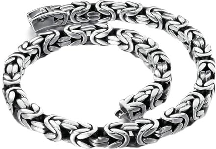 Beydodo Halskette Herren 62CM ohne Anhänger, 13MM Königskette Byzantinisch Kette Edelstahl Silber Freundschaftskette für Männer Jugend