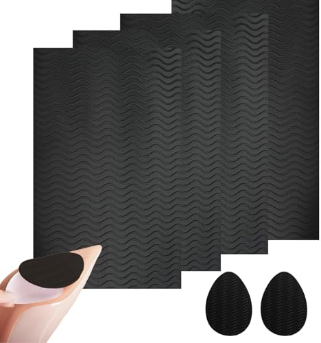 Lxtness 4 Stück Anti Rutsch Sohle Pads,Schuhsohlen Protektoren Reparatur | Gummisohlen zum Aufkleben, Anti Rutsch Sohle Schneidbar, Schuhsohlen Protektoren, für Schuhsohlen Reparatur(Schwarz)
