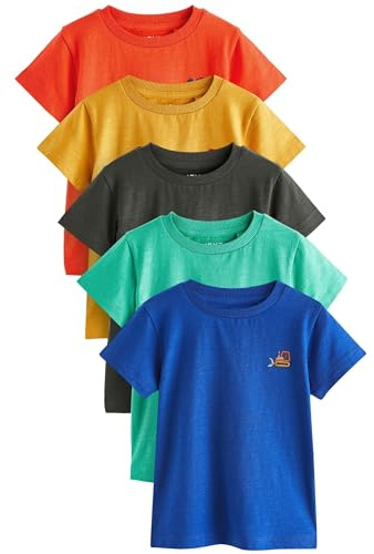 NEXT Niños Pack de 5 Camisetas de Manga Corta Rojo/Verde 5 Años-6 Años