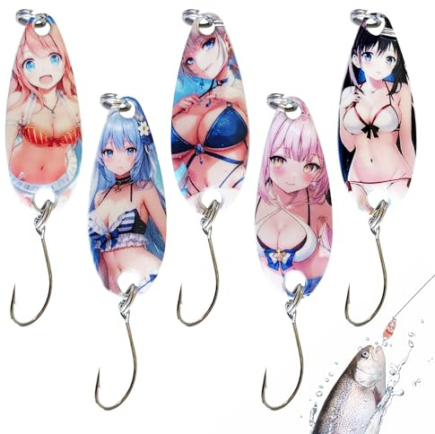 Mppchhn Cucchiaino da | Esca Dura da Spiaggia - 5 Pezzi per Persico Trota Luccio Pesce Gatto Fiume Lago Acque Dolci e Salate