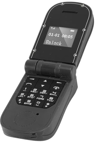 ZASCHMOY J30 Teléfono Más Pequeño Flip Desbloqueado gsm Quad Band Marcado 2G 3G 4G SIM Tarjeta SIM Compatible para iOS y - Azul (Black)
