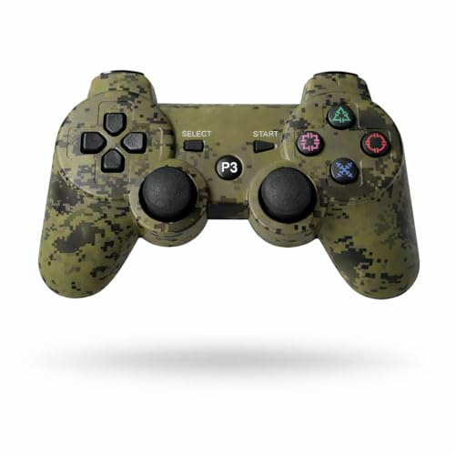 edgivet Mando Inalámbrico Compatible con PS3 y PC | Vibración y Joysticks de Precisión (Militar)