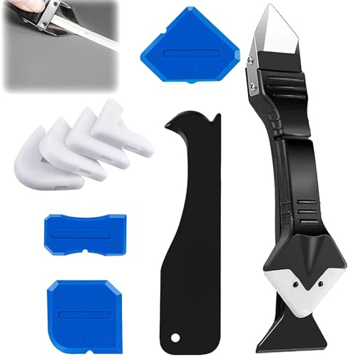 Outils de l'enlève Joint 3 en 1,Enlever Joint Silicone kit de Lisseur de Silicone Grattoir à Coulis,Enlève Joint Silicone avec lisseur de joints,Pour Évier De Fenêtre Cuisine Salle De Bain,salle