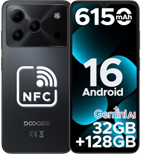 DOOGEESmart NOTE56PRO Android 16 Telefono Movil Libres, 6150mAh 32GB+128GB/2TB Smartphone, Octa Core Telefonos Moviles HD+ 6,56, Cámara 13MP+8MP Teléfono Móvil, Gemini AI/Dual SIM/Face ID/Widevine L1