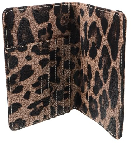HOMOCONO Portapassaporto da Viaggio in Pu con Stampa Leopardata Elegante, Leggero e Facile da Trasportare, Porta Documenti Multifunzione con Slot per Carte, Accessorio per Viaggiare