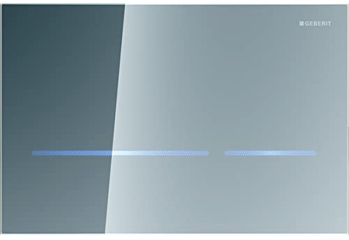 Geberit 116090SM1 Abdeckplatte SIGMA 80 116.090.SM.1 mit Betätigung von vorne, 2-Mengenspülung Glas verspiegelt