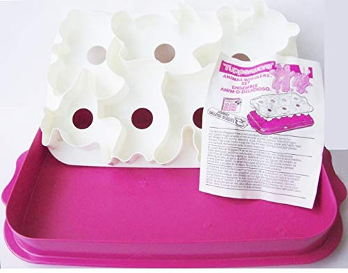Tupperware # 2553 Jello Jigglers 2 PC Rose et blanc animal Wigglers Dessert Moule Ensemble
