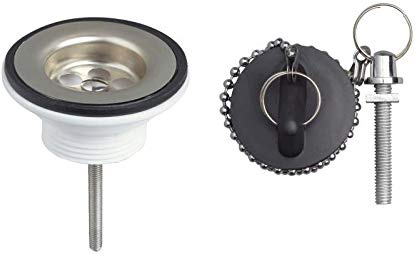 Lavabo malade panier en acier inoxydable passoire déchets 1 1/4 avec bouchon, chaîne