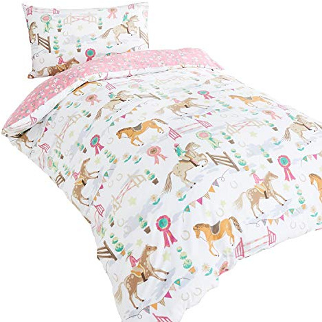 Horse Show Single Duvet Cover and Pillowcase Set