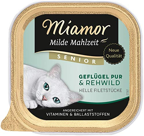 Miamor Milde Mahlzeit Senior - Geflügel Pur & Rehwild 16x100g