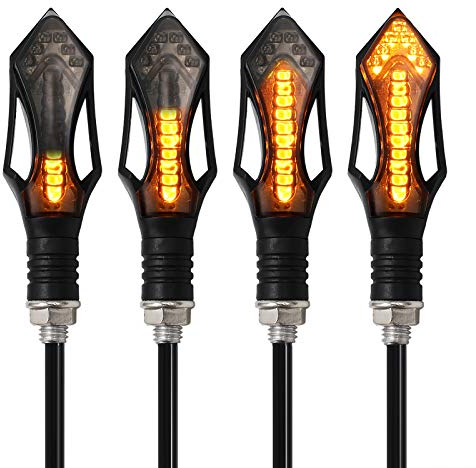 Kinstecks 4PCS Flowing Motorcycle Turn Signal Lights 12V for Motorbike - Turning Indicators