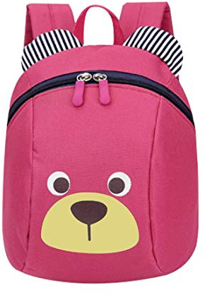 Voarge Ryggsäck för barn, anti-förlust, söt björn, djur, ryggsäck, tecknad sele, säkerhetssele, anti-förlust, för baby, pojke och flicka, 1–3 år, Rosa, Taille unique