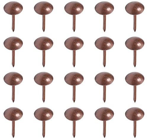 MroMax Lot de 50 punaises rondes en métal de 0,9 cm de diamètre pour décoration de meubles, chaises, tableau de liège, canapé, têtes de lit - Rouge cuivré