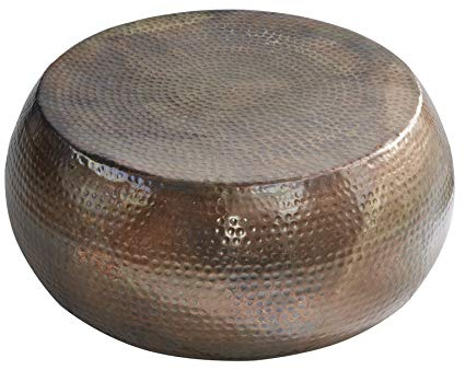 Couchtisch ORIENT 80cm - kupfer - Metall - handgefertigt Beistelltisch | Montiert, hochwertig, stabile Konstruktion, glamouröses Flair, für Wohnräume, Unikat, Stauraum