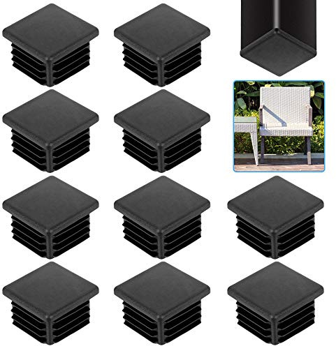 KLYNGTSK 20 PCS Bouchon pour Tuyau Carré 40*40mm Embout Tube Carré Noir Bouchon Plastique pour Tube Carré Embout à Lamelles Carré Tube de Chaise Solide Embout Pied de Table pour Meuble Armoire Chaise