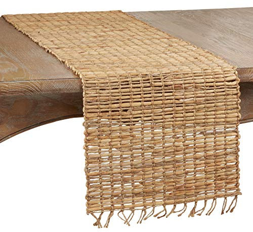 SARO LIFESTYLE Baula Collection Camino de Mesa de Jacinto de Agua, 100%, Natural