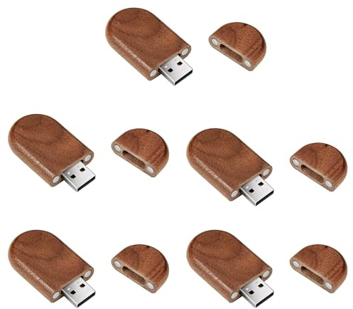 Lot de 5 clés USB en bois avec clé USB 2.0 et 3.0 en bois (2,0/32 Go)