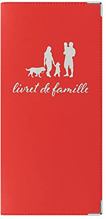 Etui livret de famille Rouge Fabrication Française simili cuir renfort métal protège documents porte papiers