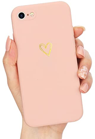 Lafunda Handyhülle Kompatibel mit iPhone 7/iPhone 8/iPhone SE2020 Hülle Mädchen süß Herz Schutzhülle mit Kameraschutz stoßfest Ultra Dünn Silikon Case Bumper Back Cover für iPhone 7/8/SE2020 Rosa