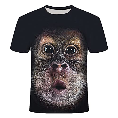 XSHUHANP Herren T-Shirts 3D Druck Herren 3D Monkey T-Shirt Muster Sweatshirt T-Shirt Damen Lose Große Größe 6XL Motor Punk Tees L