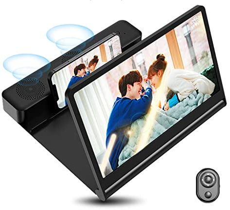 GXDJC 16inch Phone Screen Magnifier With Bluetooth Speaker,Phone Screen Amplifier For Phone Screen,Folding Mobile Phone Screen Magnifier For Desk Movie Video Smartphone