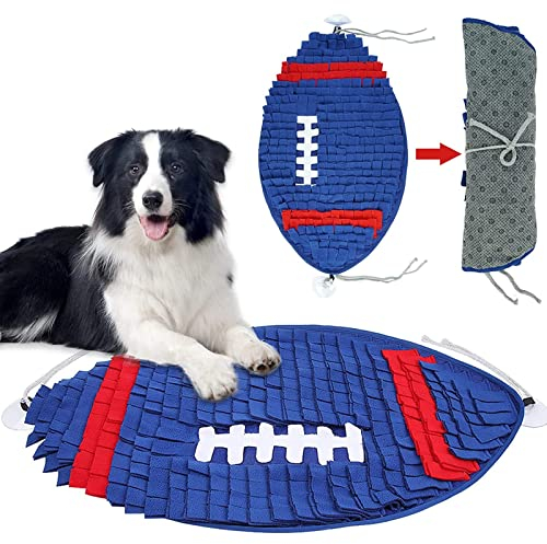 PJDDP Schnüffelteppich Hund, Intelligenzspielzeug Hund, Schnüffelmatte Hundefuttermatte, Futtermatte Und Trainingsmatte Für Welpen, Fördert Natürliche Futtersuche, Stressabbau,Blau