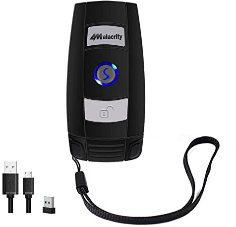 Alacrity Bluetooth Barcode Scanner, Portable Mini 1D Handheld Barcode Scanner 3-in-1 Bar Code Reader Scanner Scanning Work with Windows, Android, iOS, Tablets or Computers Able to Scan Codes on Screen