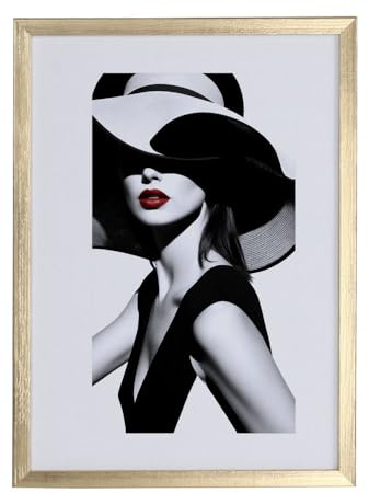 Holz Bilderrahmen Plexi Foto Rahmen Collage Wanddeko Poster S111: Farbe: Gold | Format: 40x60